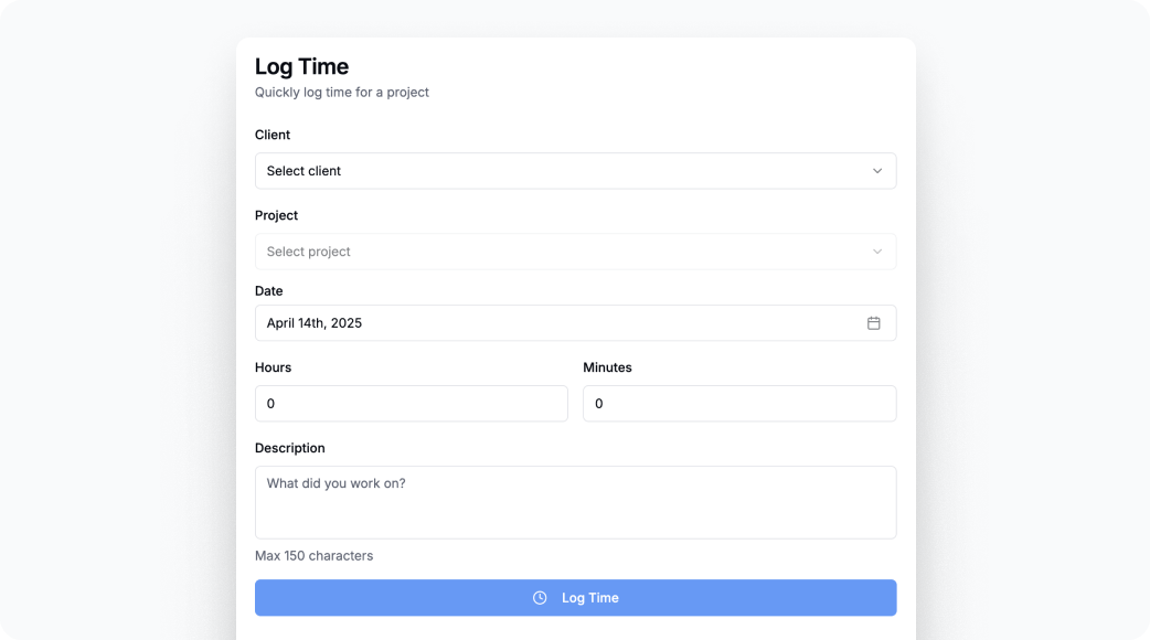 Time Tracking Interface